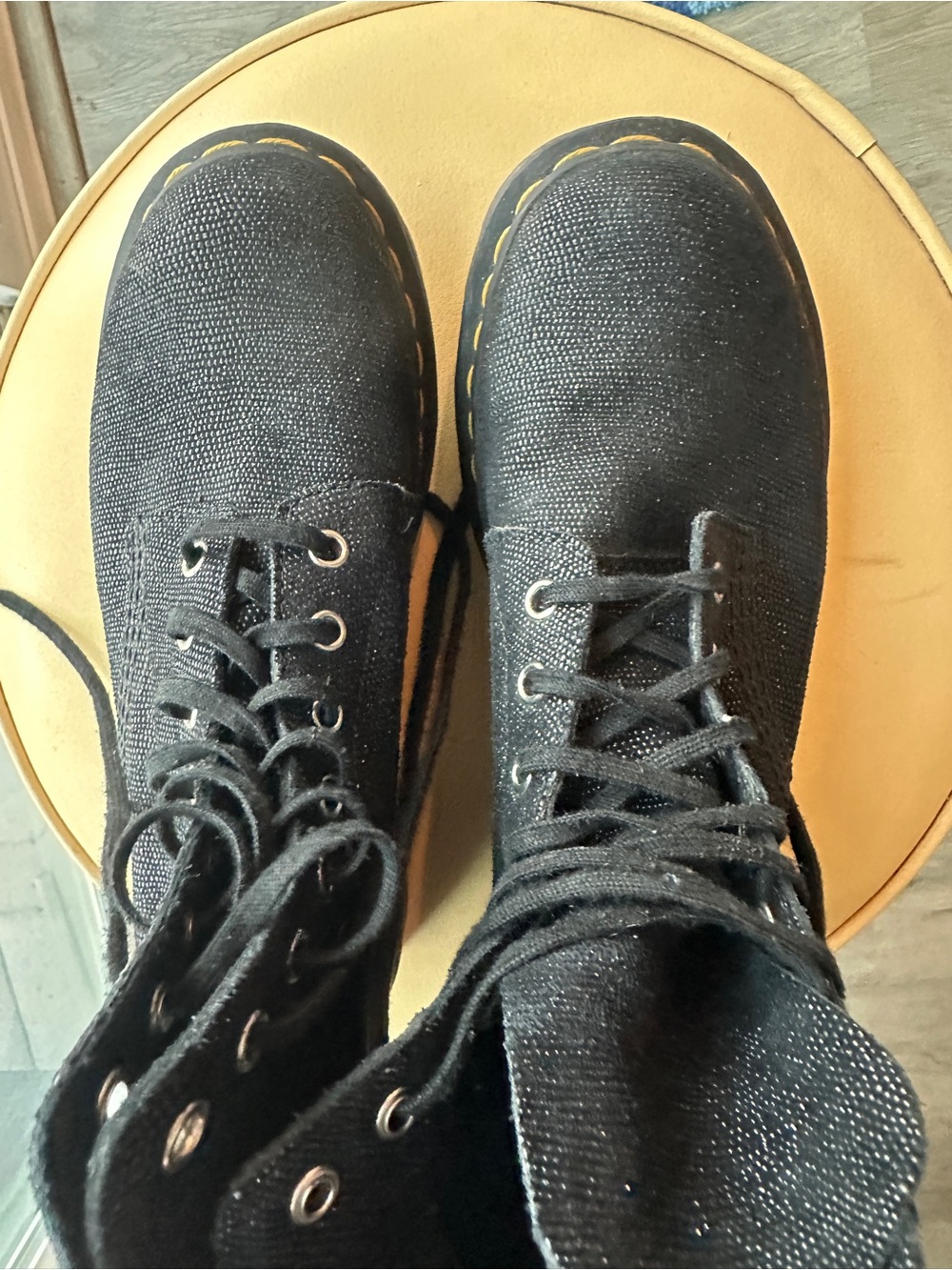Dr Marten 1460 Pascal in Black Glitter Ray.